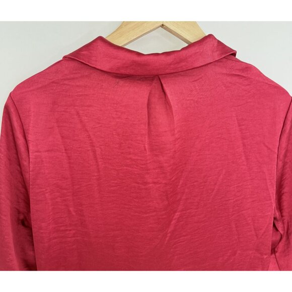 NWT Mila Mae Dress Wine Red Long Sleeve Maxi Knot Front Sz M - Picture 9 of 16